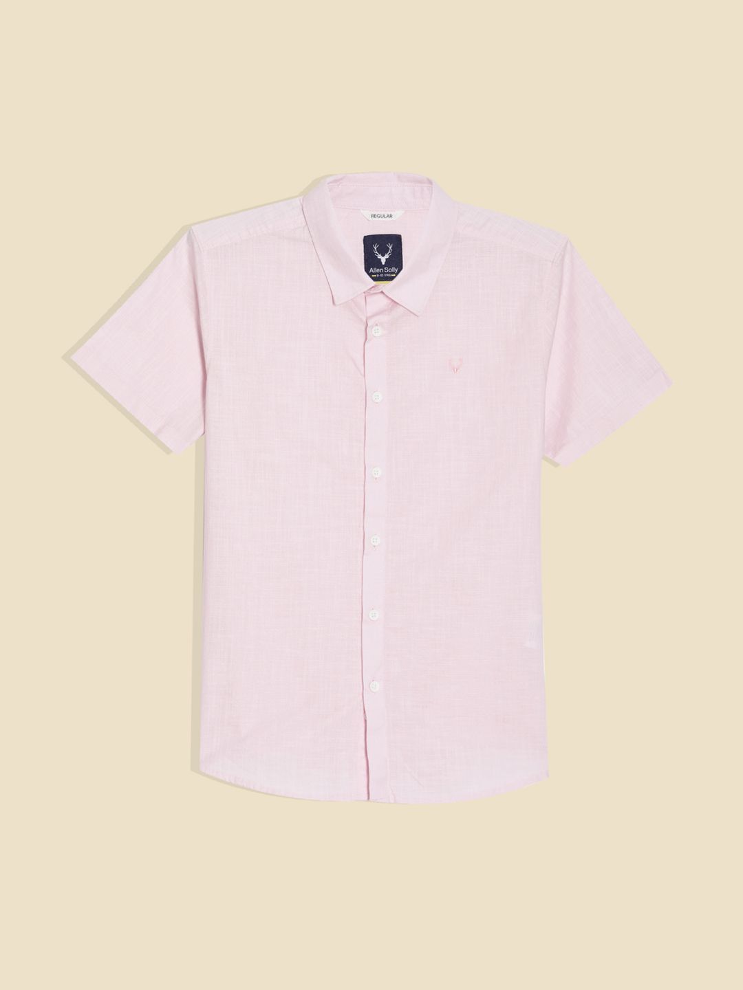 Allen Solly Junior Allen Solly Junior Boys Textured Spread Collar Short Sleeves Opaque Cotton Casual Shirt