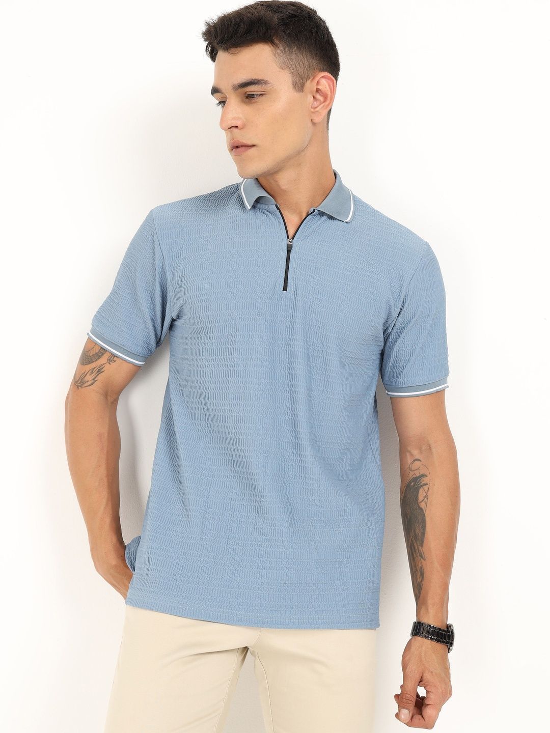 THE BEETEL HOUSE Men Polo Collar T-shirt