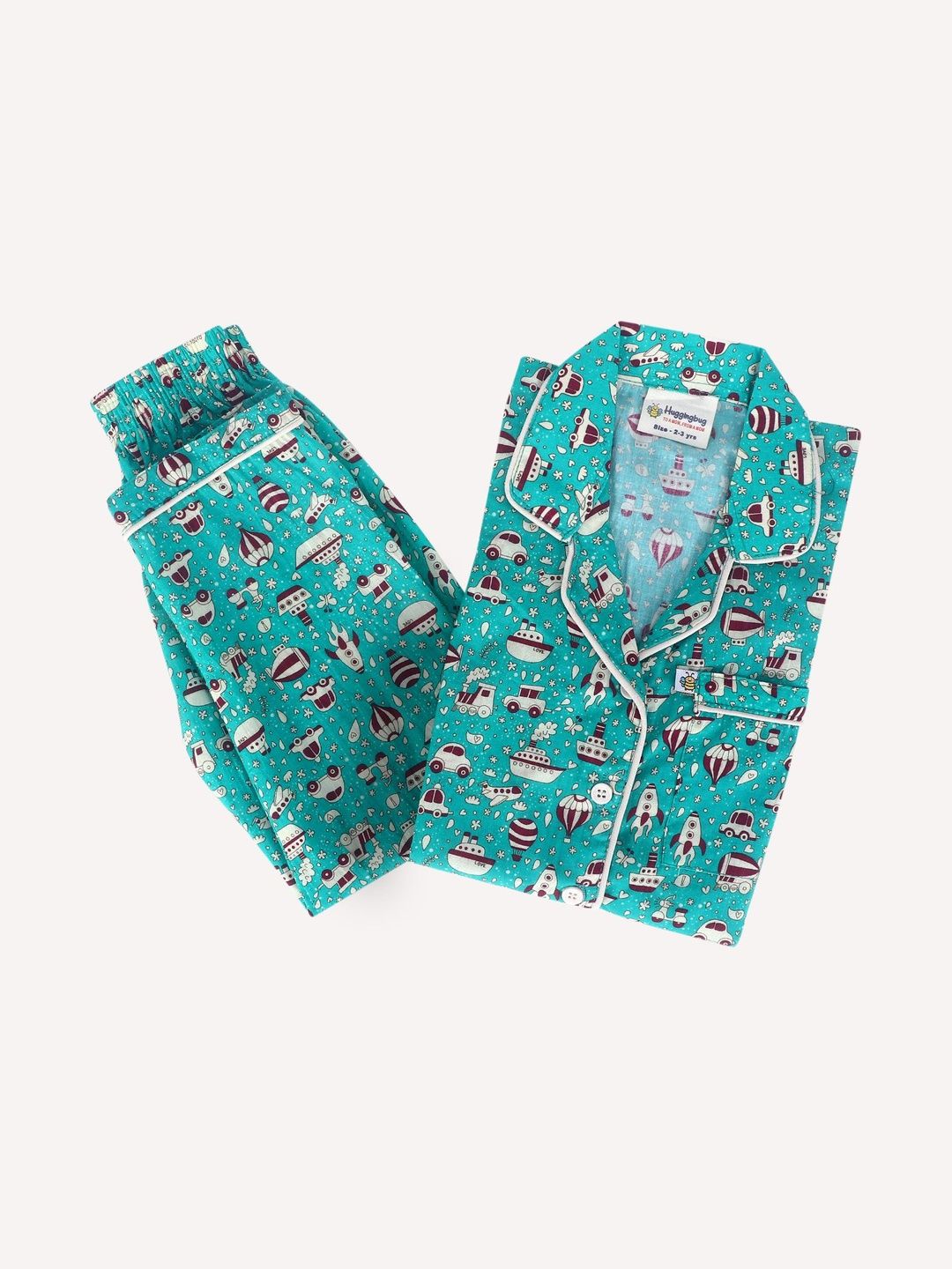 Huggingbug Unisex Kids Printed Night suit