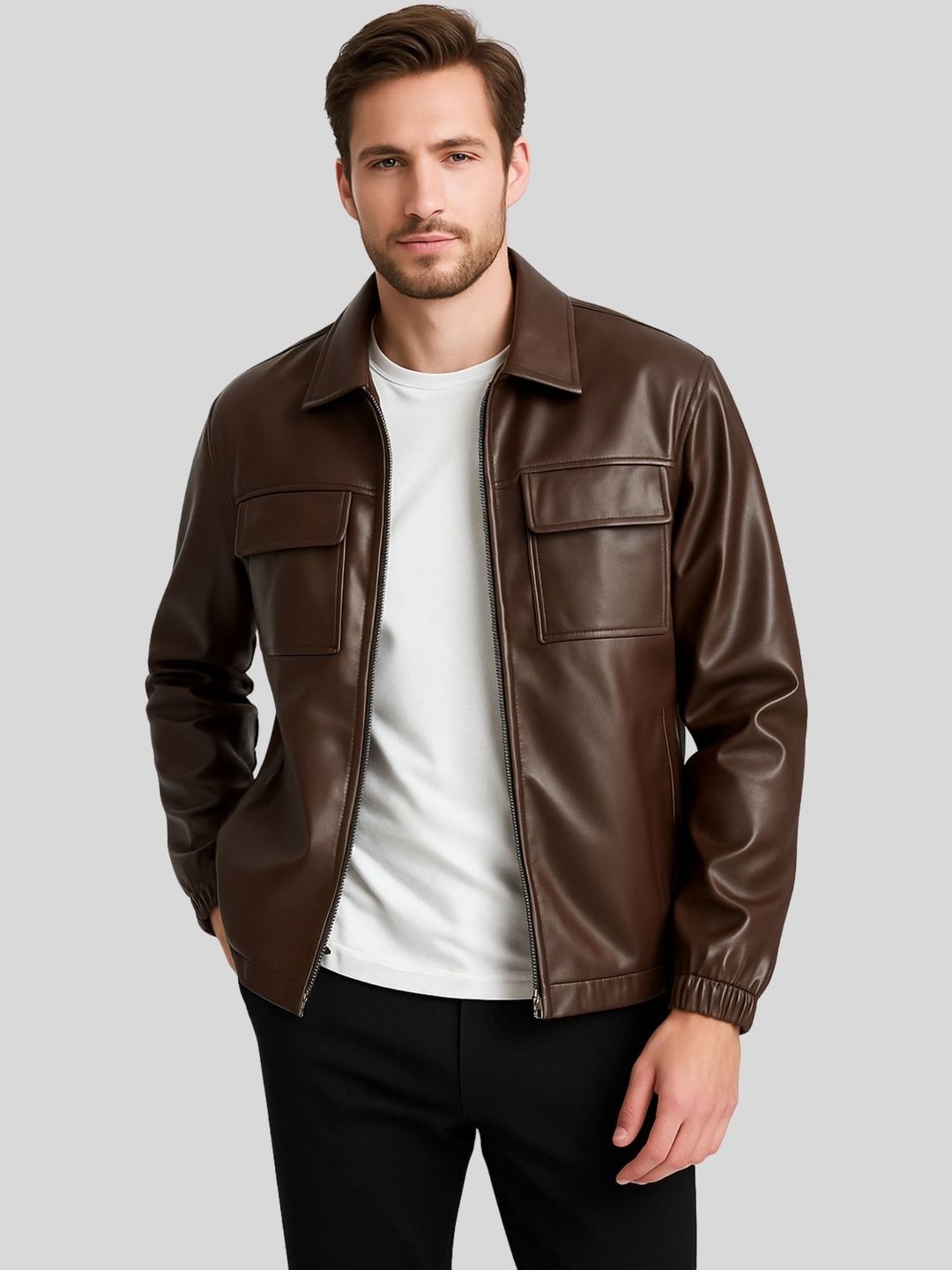 ジャケット・アウター Jan & Carlos Multi Pocket Leather Jacket 6XTPtxxT_96d3e2025e6c40819e09b