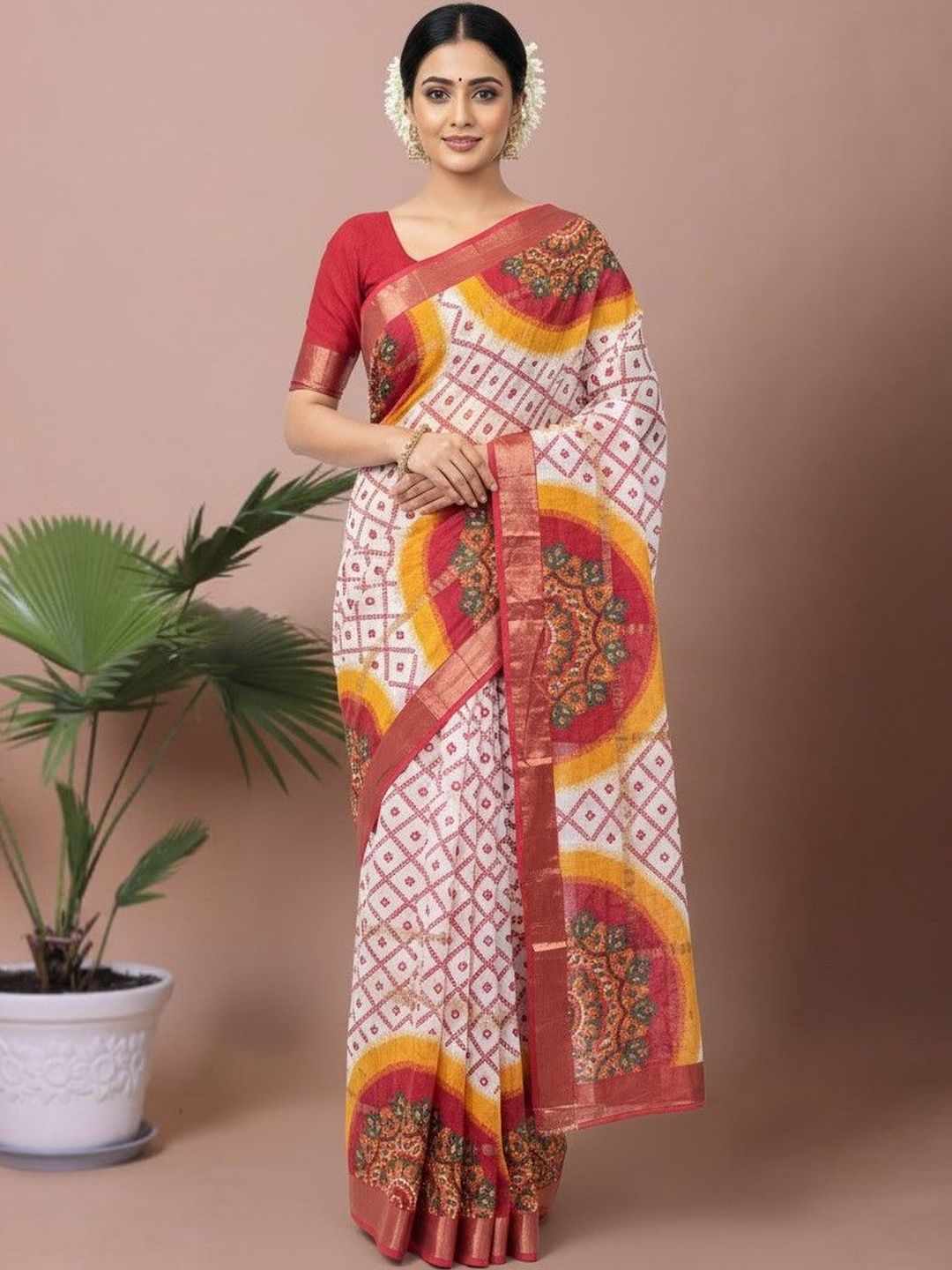 yashvi fab Ethnic Motifs Pure Cotton Handloom Gadwal Saree