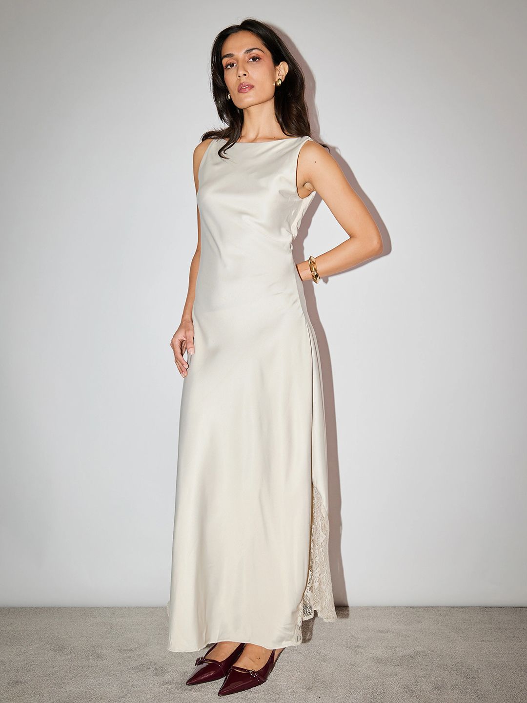 Black Off White Women Maxi Dresses Global Desi - Buy Black Off White Women Maxi  Dresses Global Desi online in India