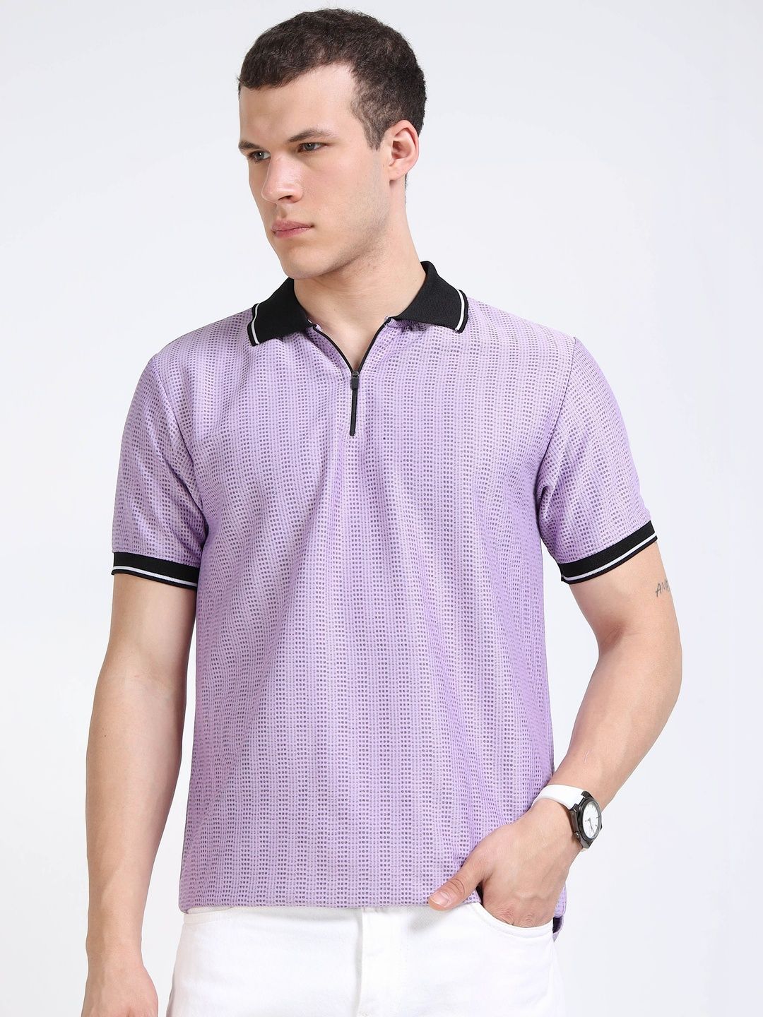 THE BEETEL HOUSE Men Polo Collar T-shirt