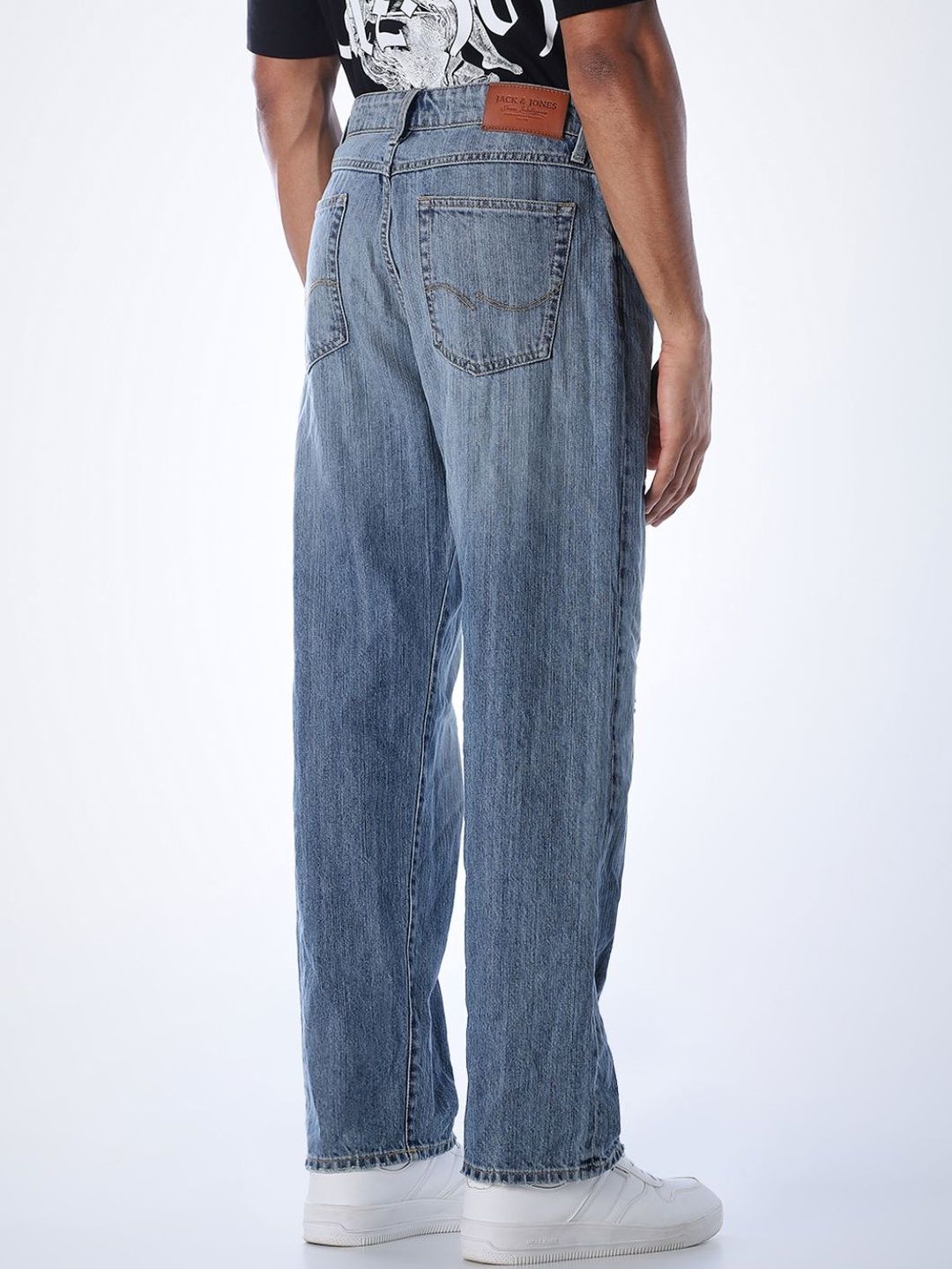Wide Leg High-Rise Mildly Distressed Light Fade Jeans