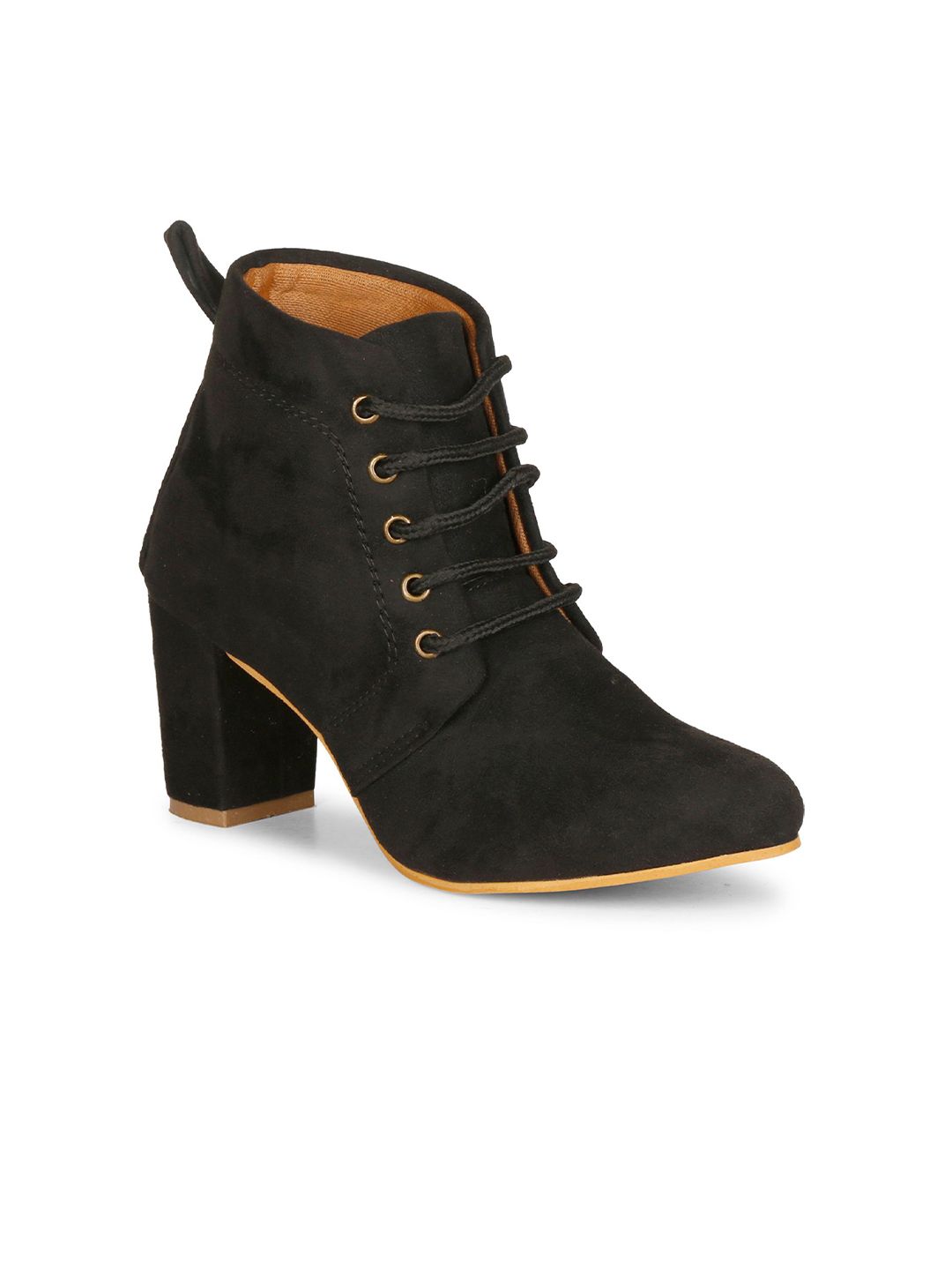 Ishransh Women Textured Lace Ups Ankle Boots