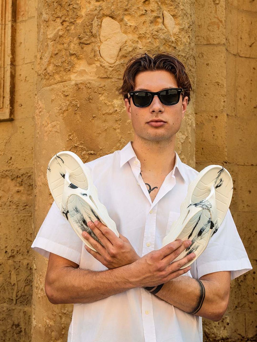 Doubleu Men Printed Thong Flip-Flops