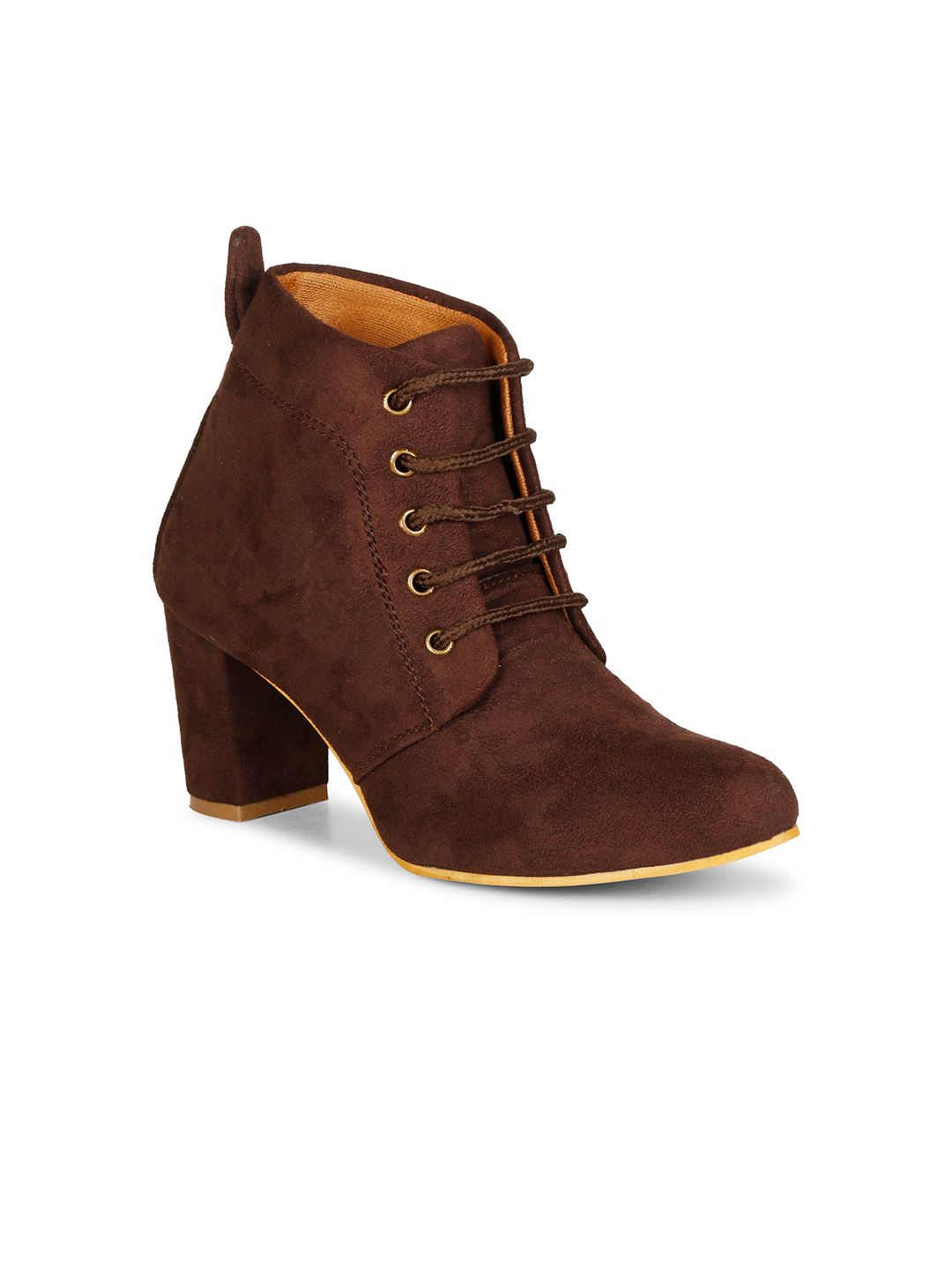 Ishransh Women Textured Lace Ups Ankle Boots