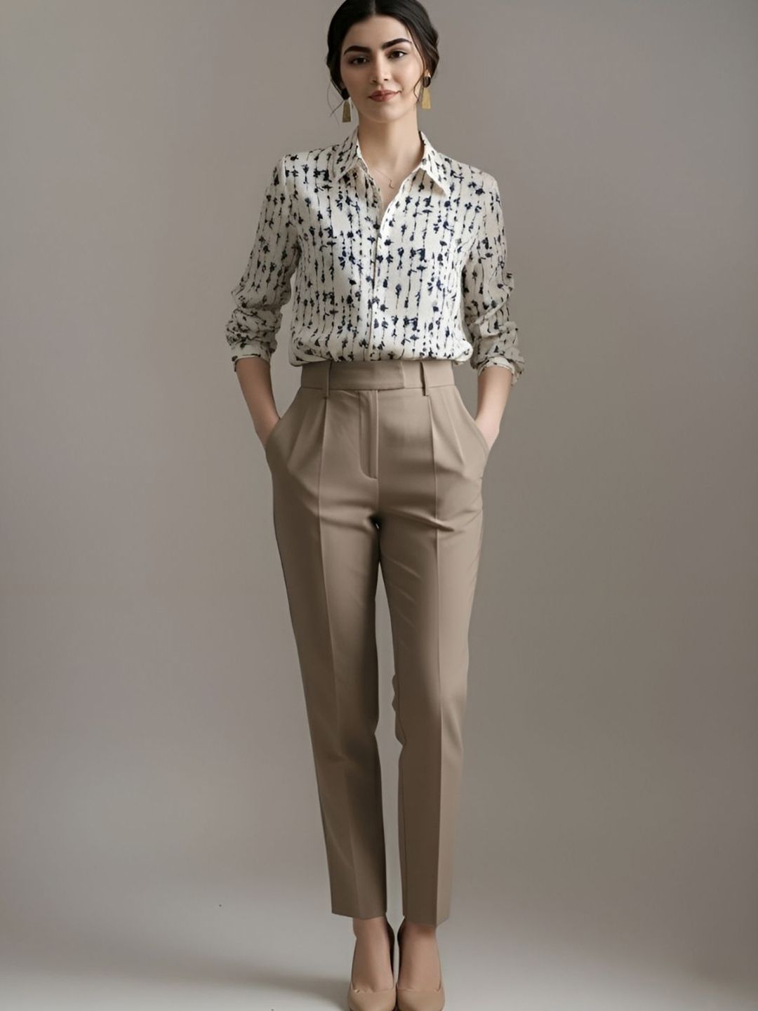 Semiformal Shirt all about you Women Classic Floral Printed Semiformal Shirt