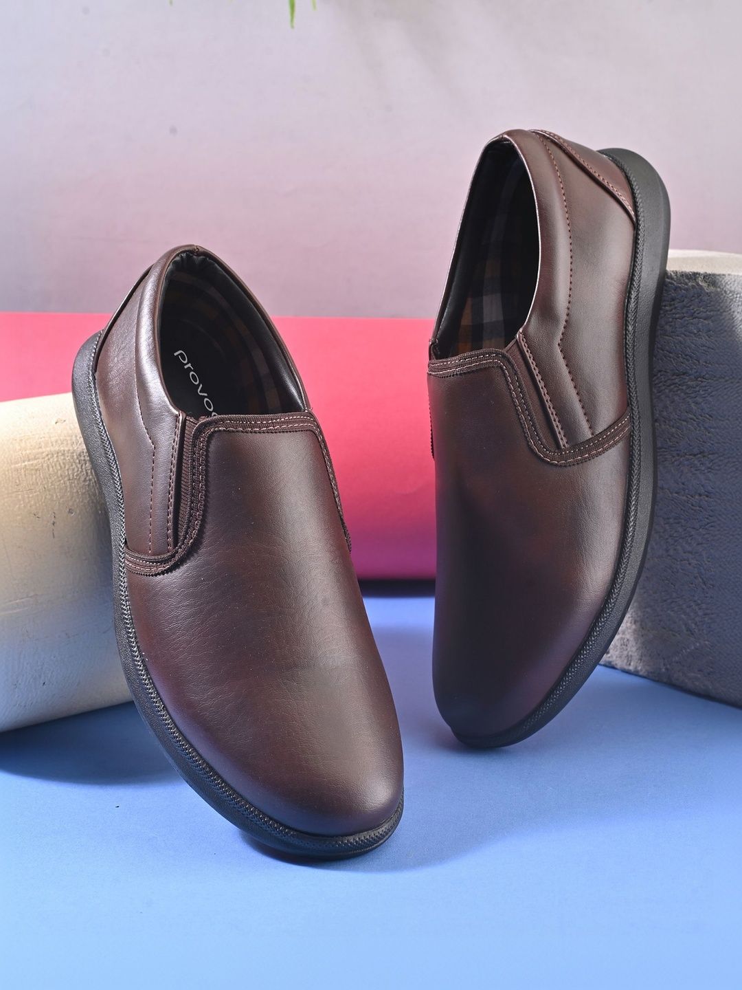 Provogue Men Round Toe Formal Slip On Shoes