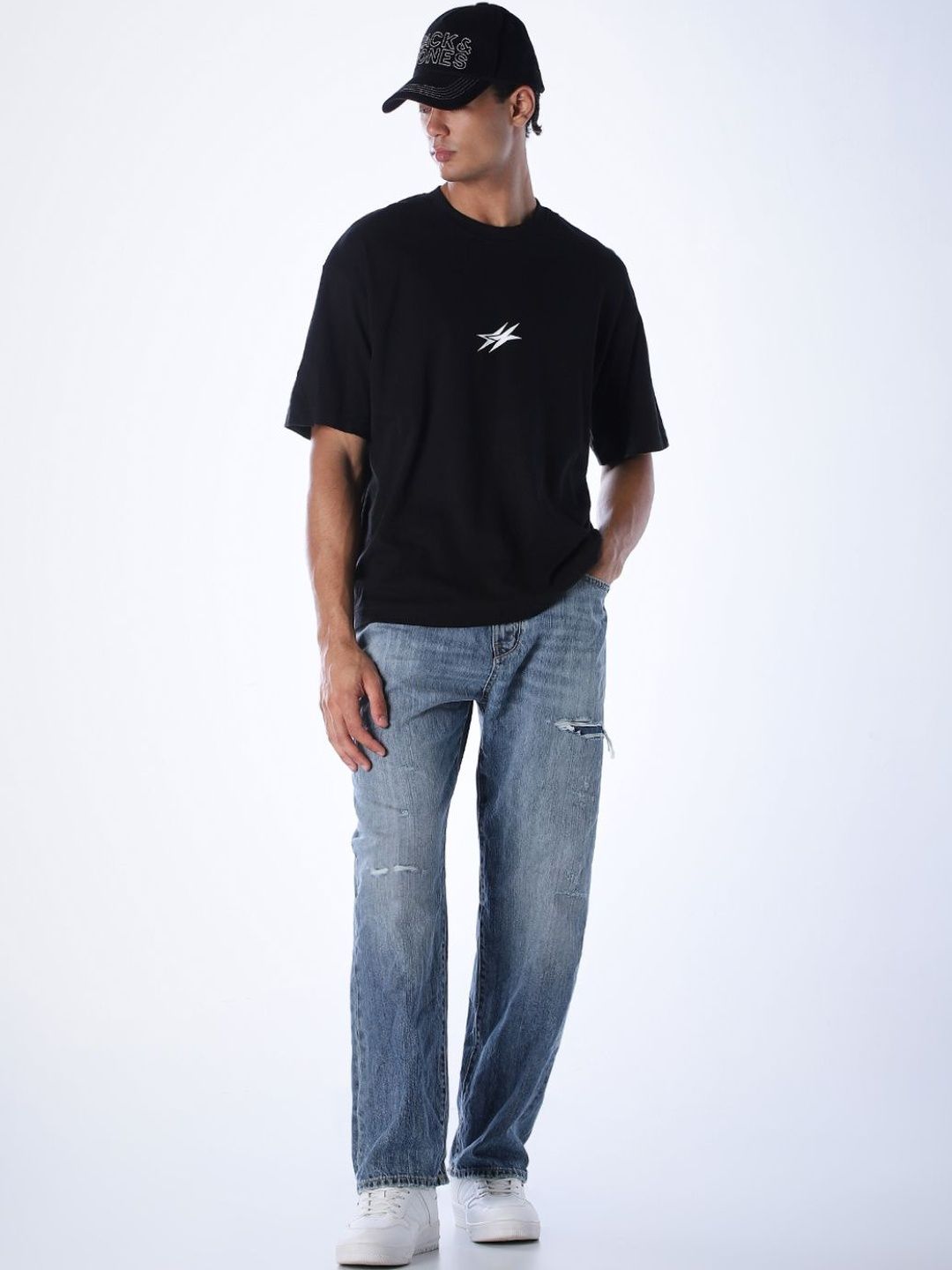 Wide Leg High-Rise Mildly Distressed Light Fade Jeans