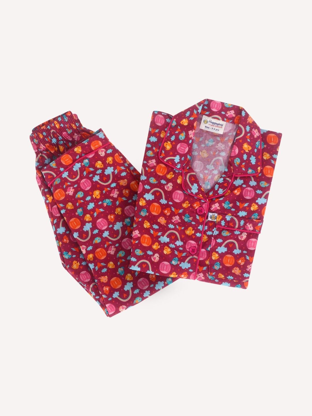 Huggingbug Unisex Kids Printed Night suit