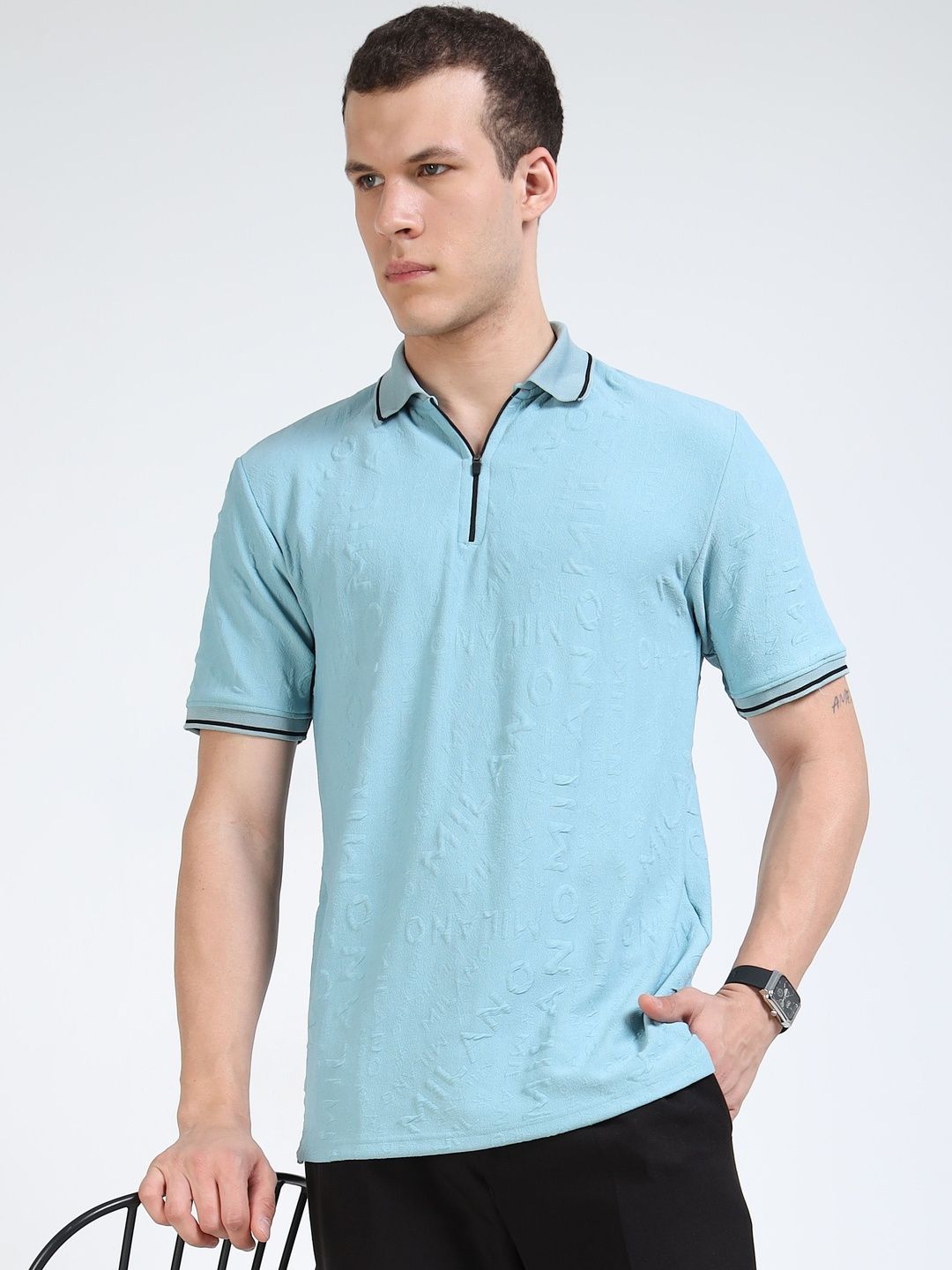 THE BEETEL HOUSE Men Polo Collar T-shirt