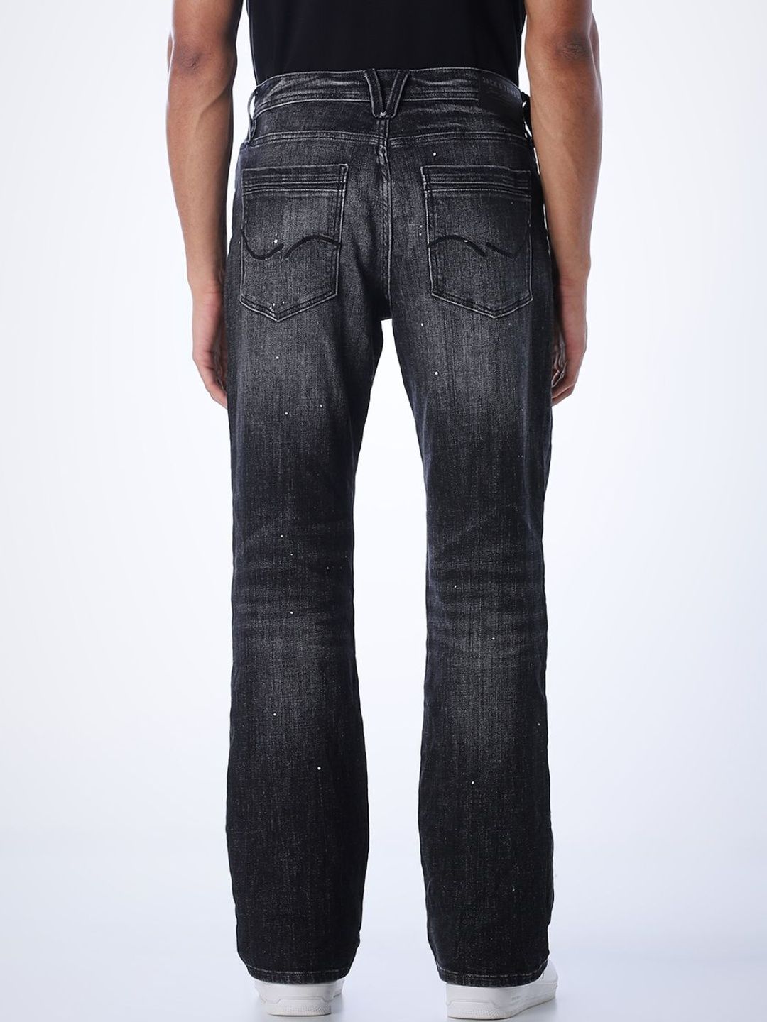 Bootcut Low-Rise Mildly Distressed Light Fade Stretchable Jeans