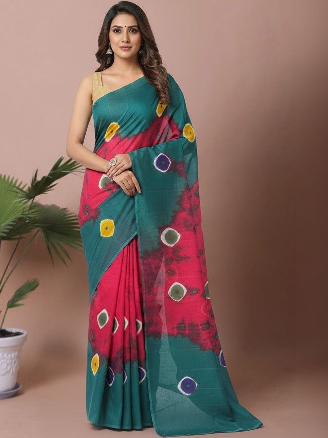 yashvi fab Bandhani Pure Cotton Bandhani Saree
