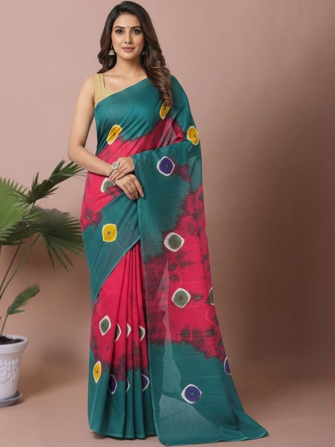 yashvi fab Bandhani Pure Cotton Handloom Bandhani Saree