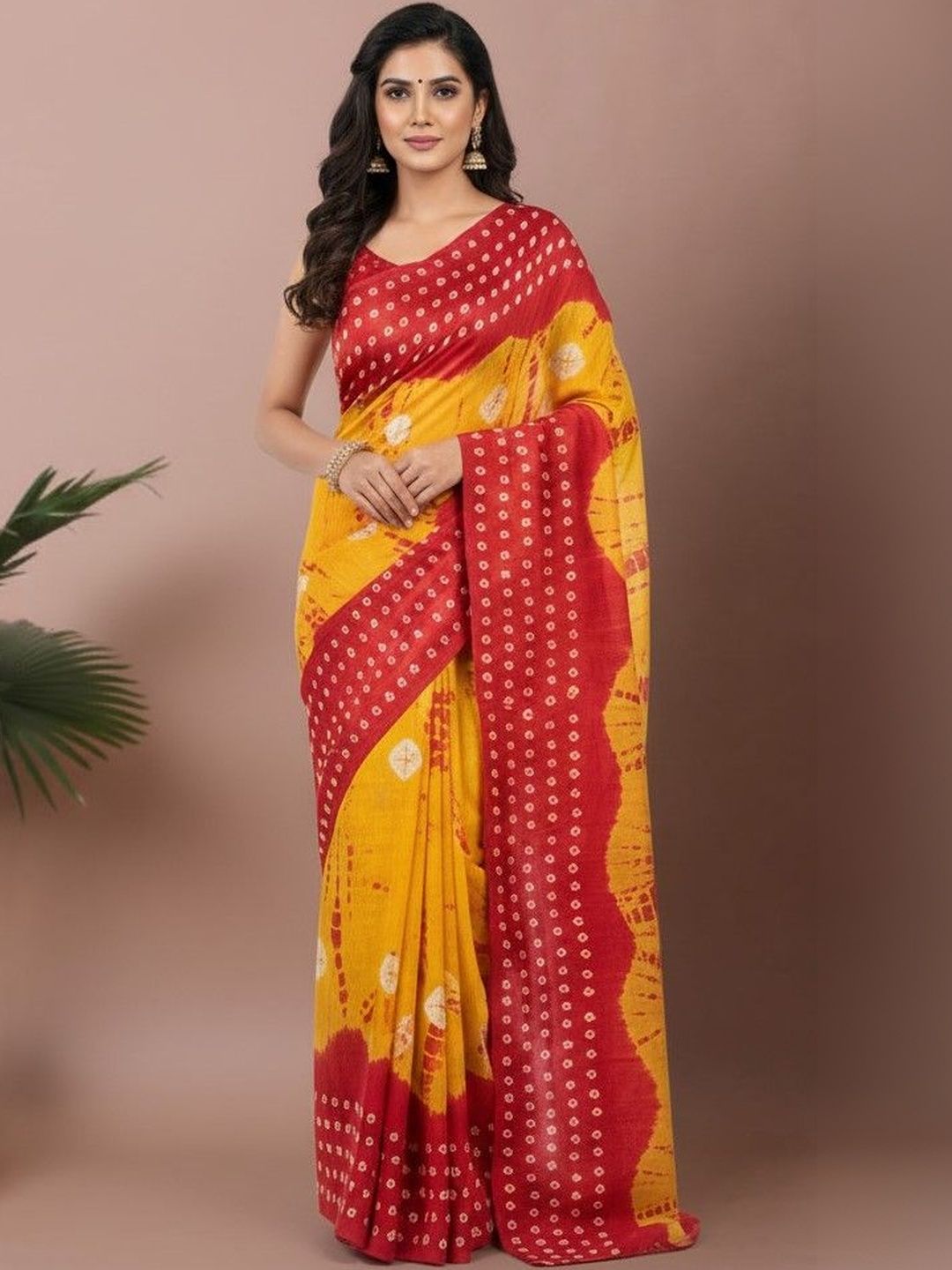 yashvi fab Bandhani Pure Cotton Bandhani Saree