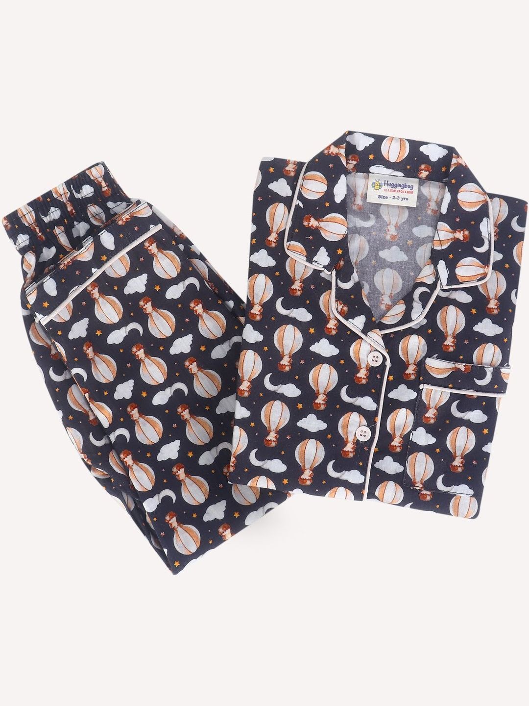 Huggingbug Unisex Kids Printed Night suit
