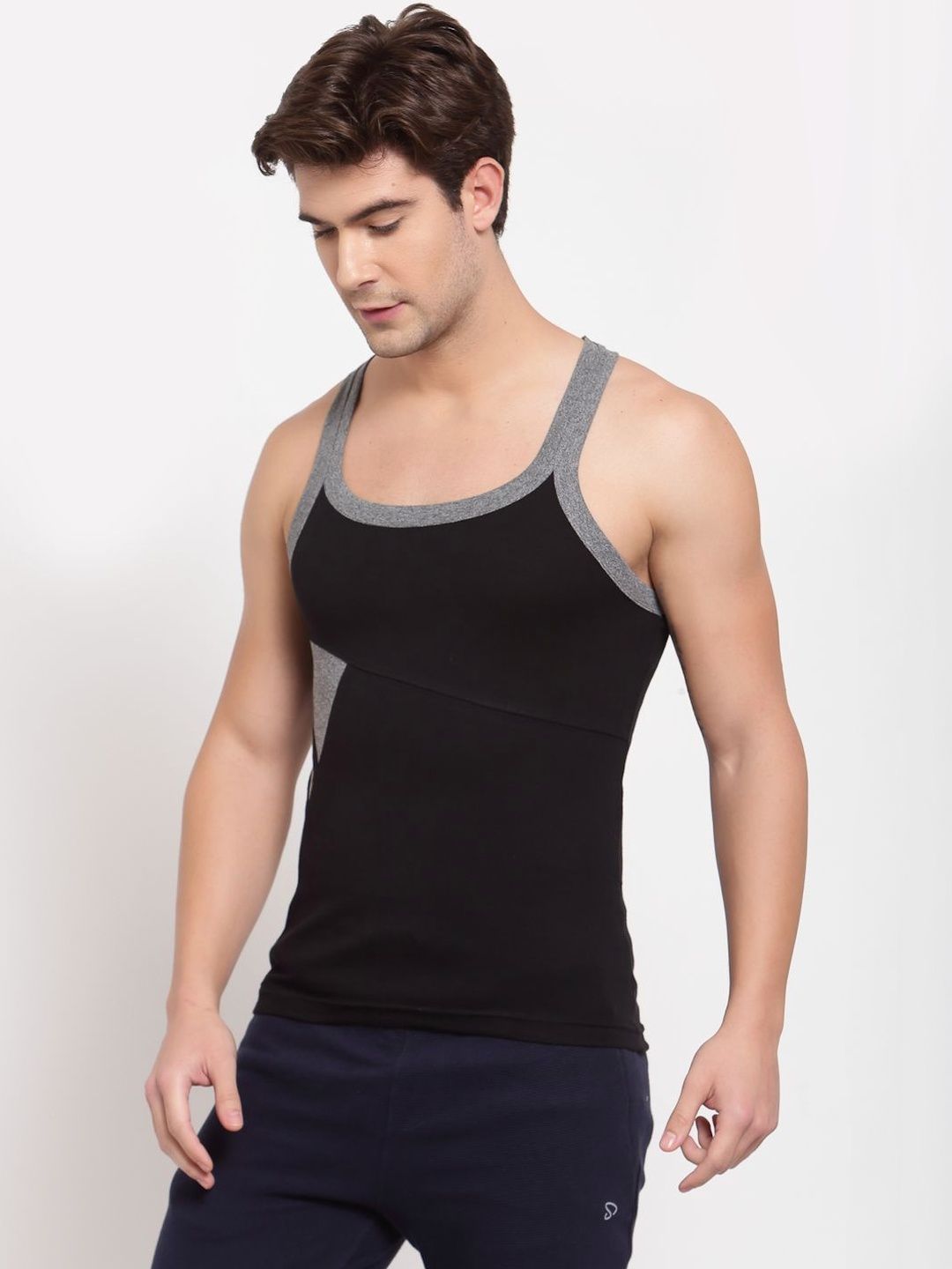 MACHO Men Pack Of 2 Assorted Pure Cotton Gym Vest