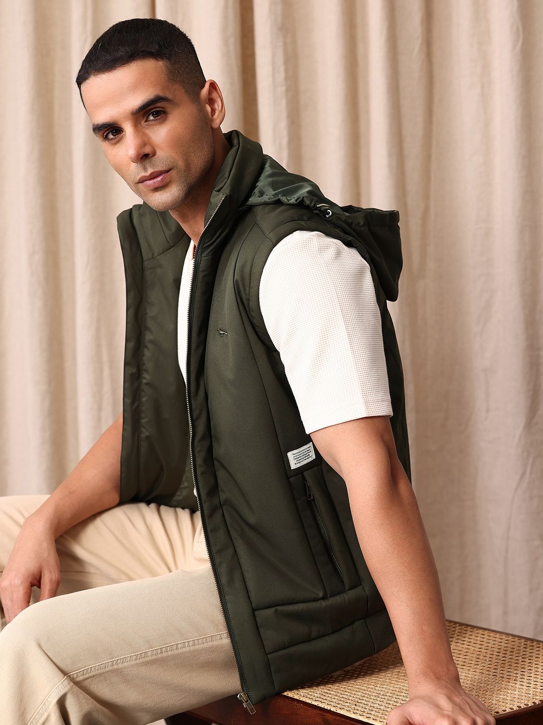 Mr Bowerbird Tailored Fit Hooded Gilet Jacket