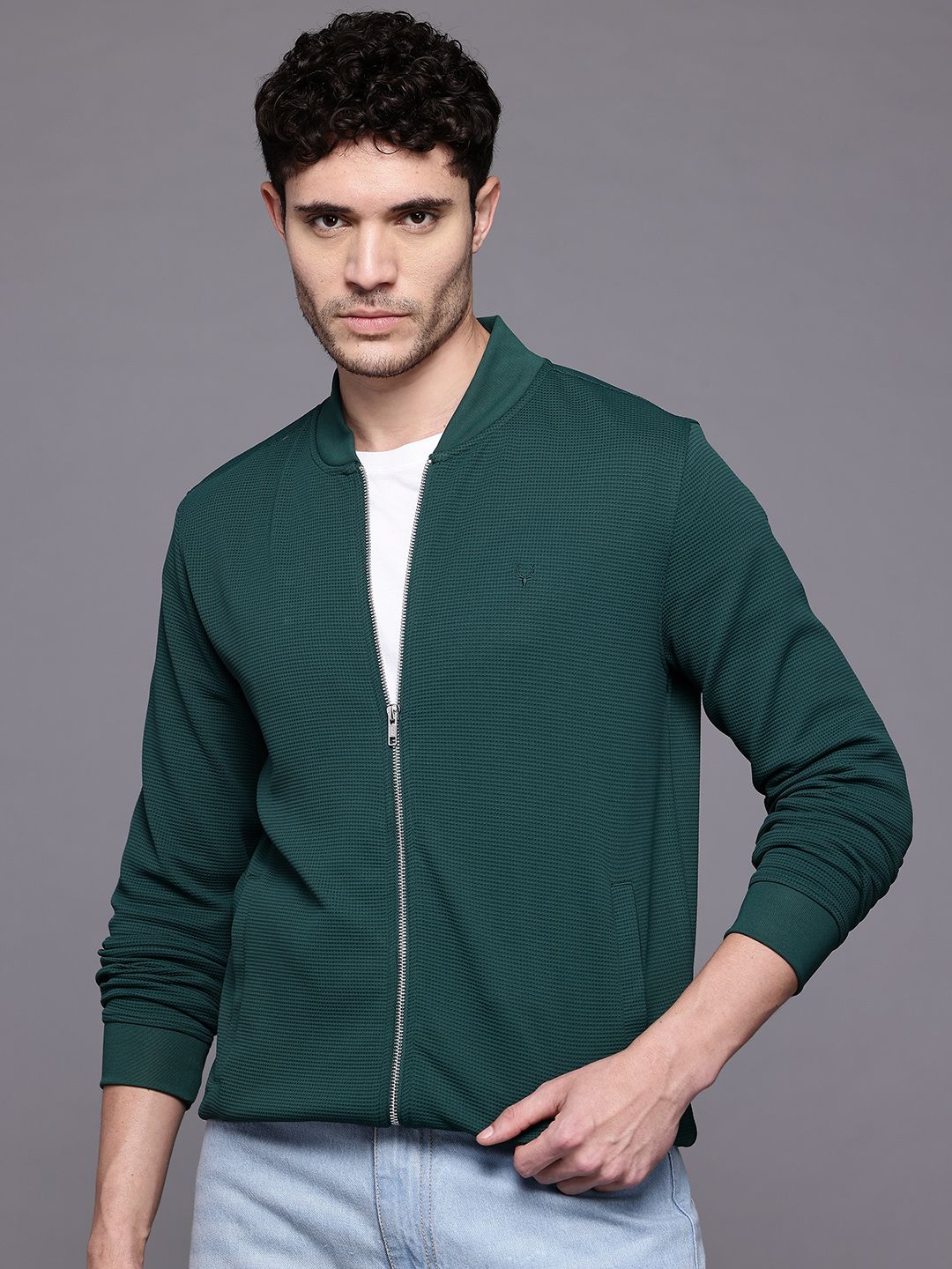 Allen Solly Self-Design Bomber Jacket