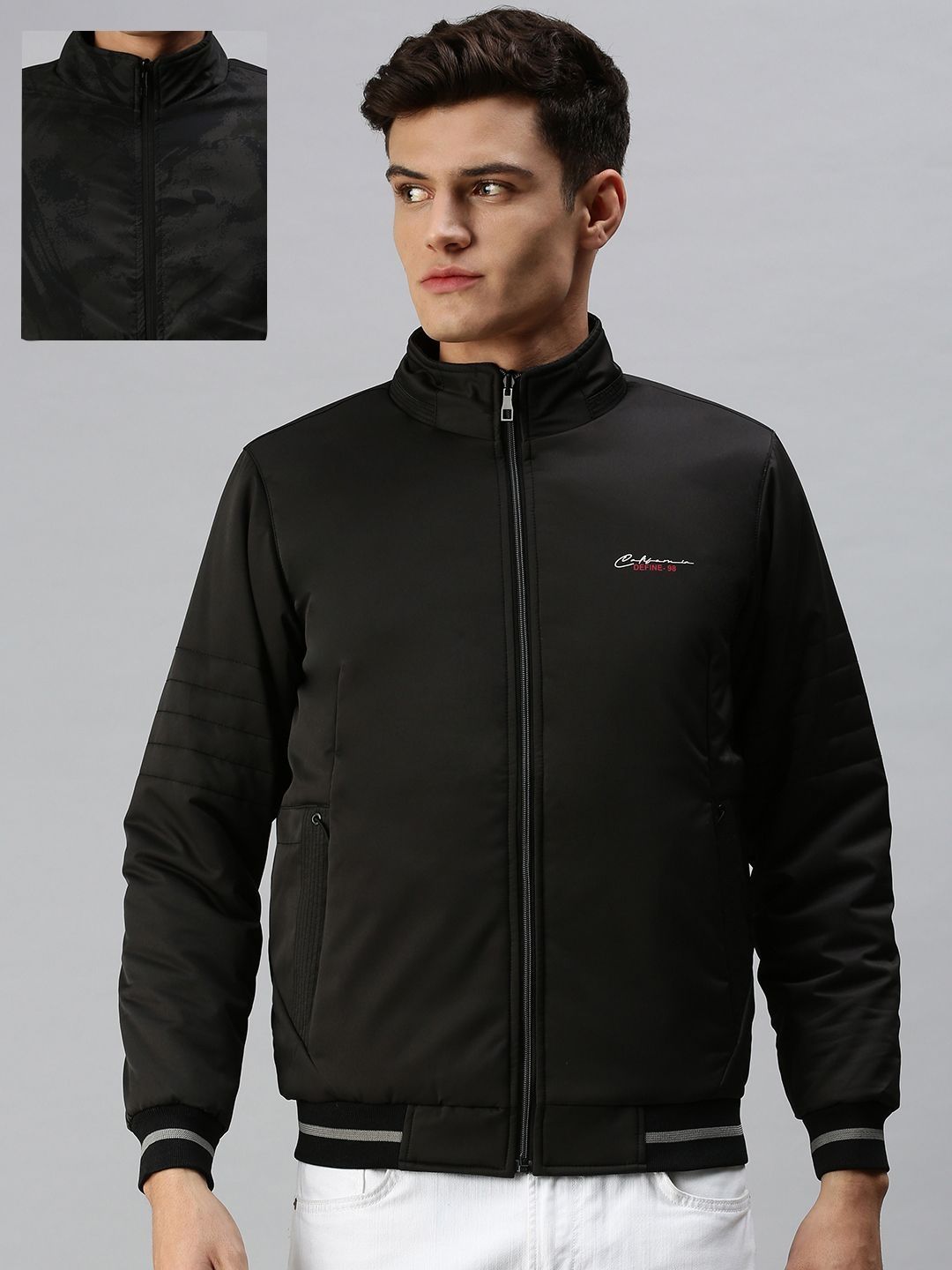 SHOWOFFFF Men Colourblocked Lightweight Bomber Jacket