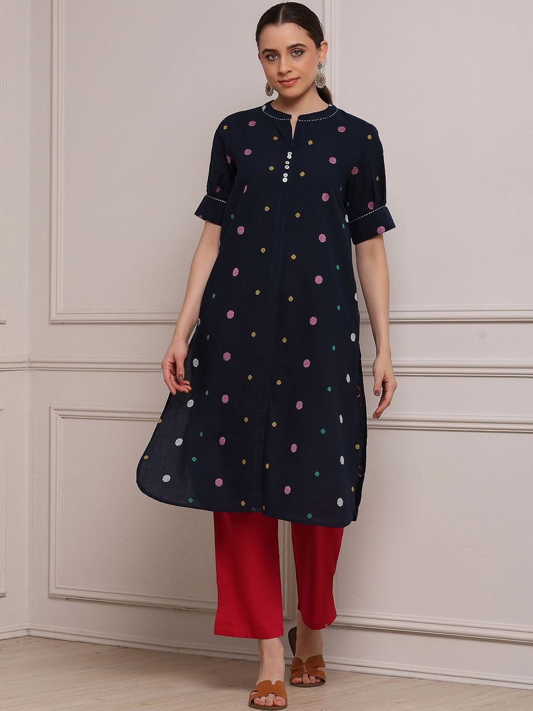Biba Biba Women Embroidered Thread Work Kurta