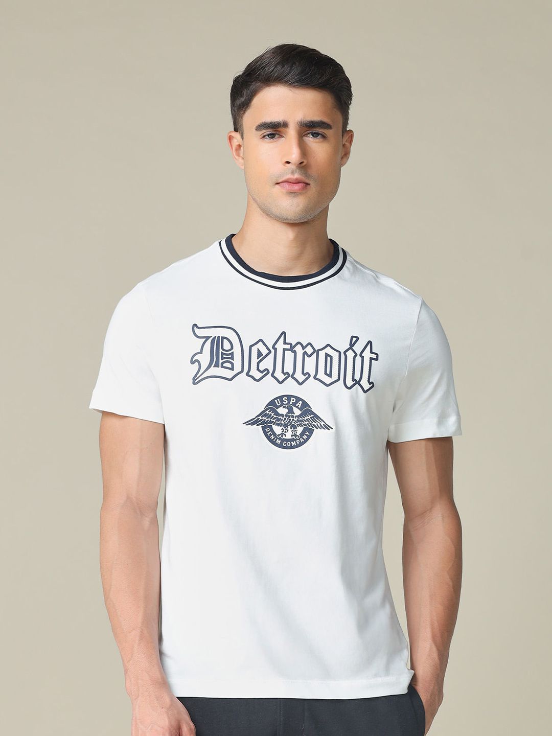 U.S. Polo Assn. Denim Co. Typography Printed Pure Cotton Muscle Fit T-shirt