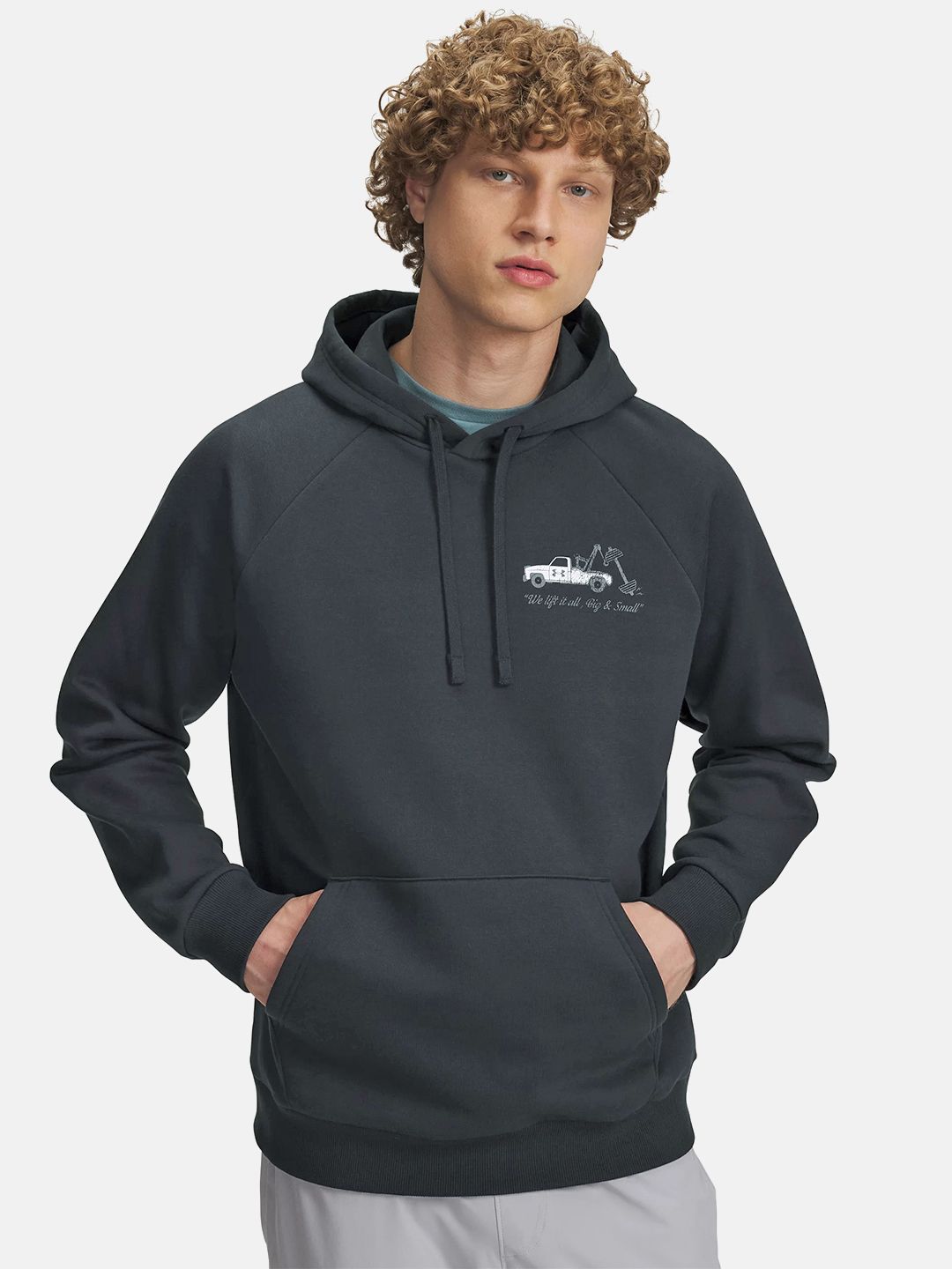 UNDER ARMOUR Typography Printed Hooded Fleece Sweatshirt