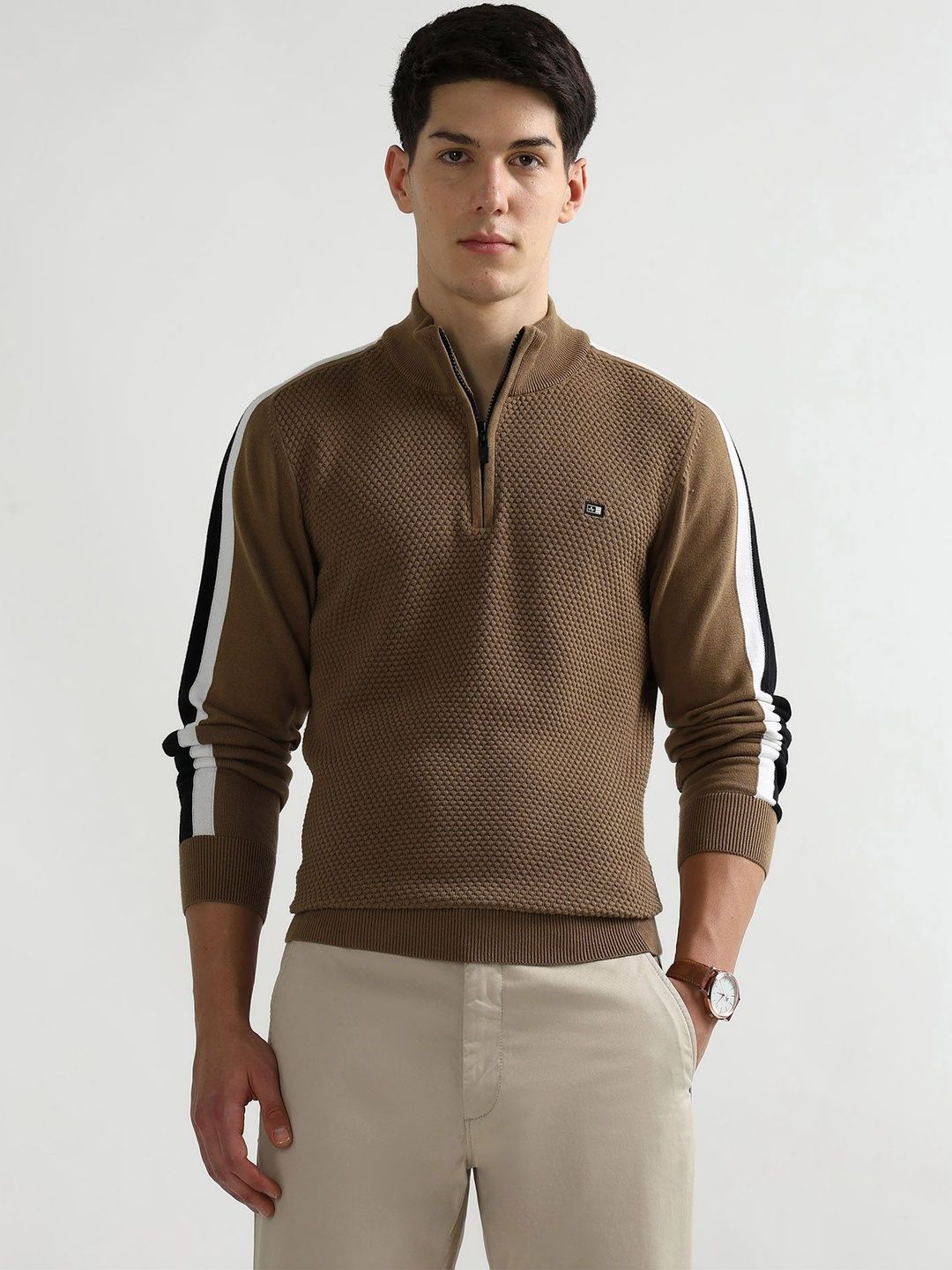 Arrow Sport Men Colourblocked Pullover