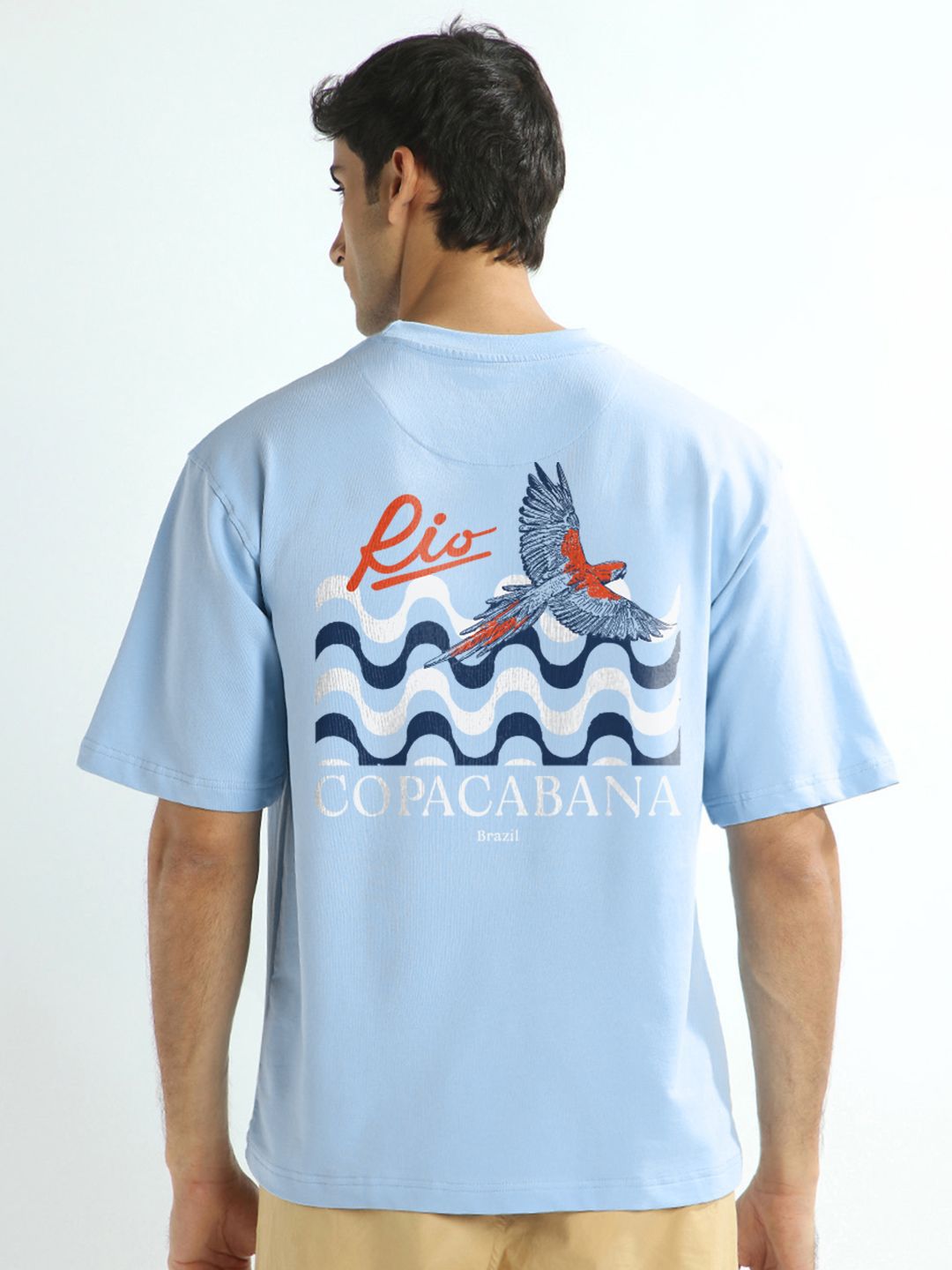 NOBERO Men Printed Drop-Shoulder Sleeves T-shirt