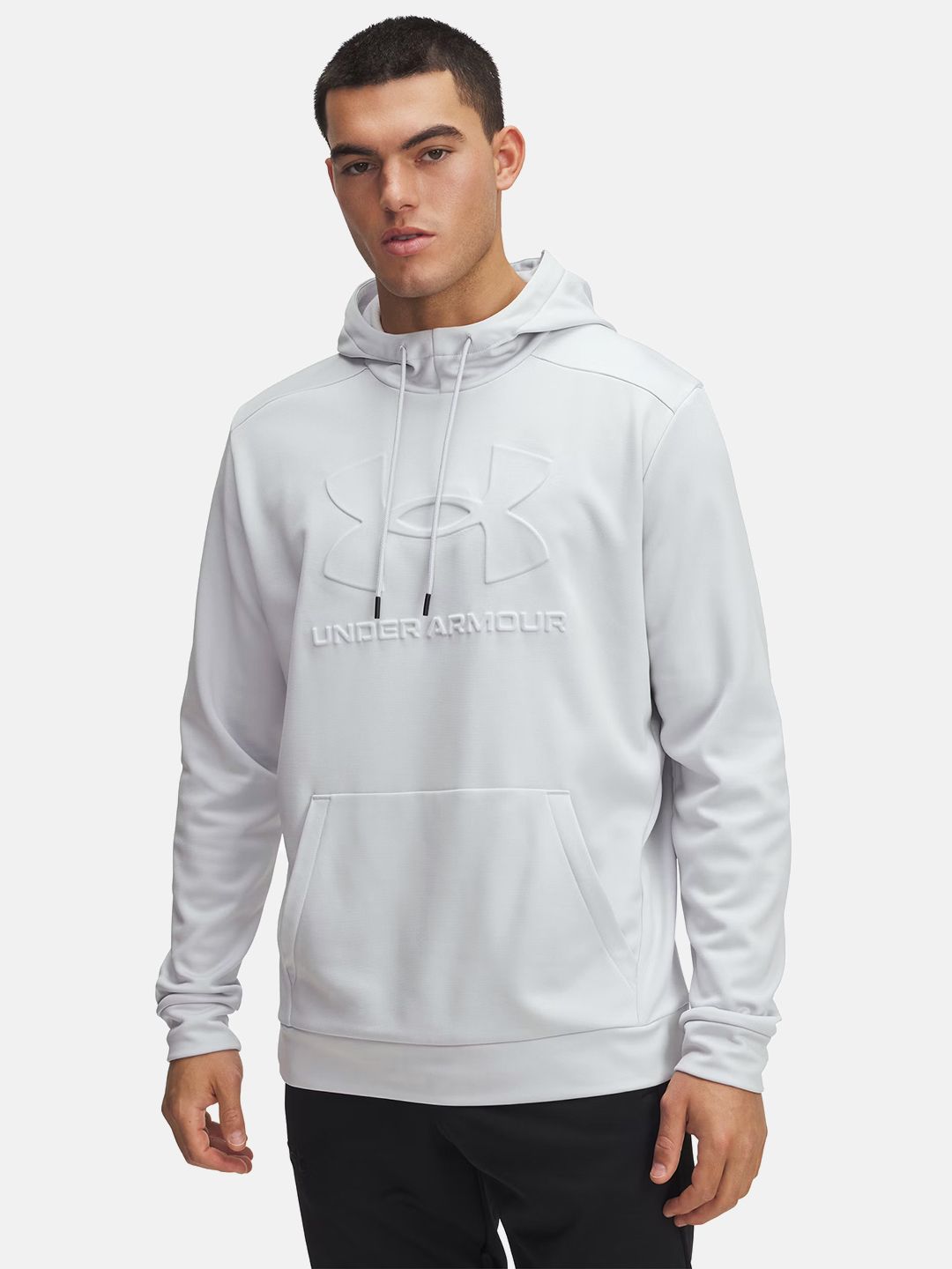 UNDER ARMOUR Brand Logo Puff Print Hooded Fleece Sweatshirt
