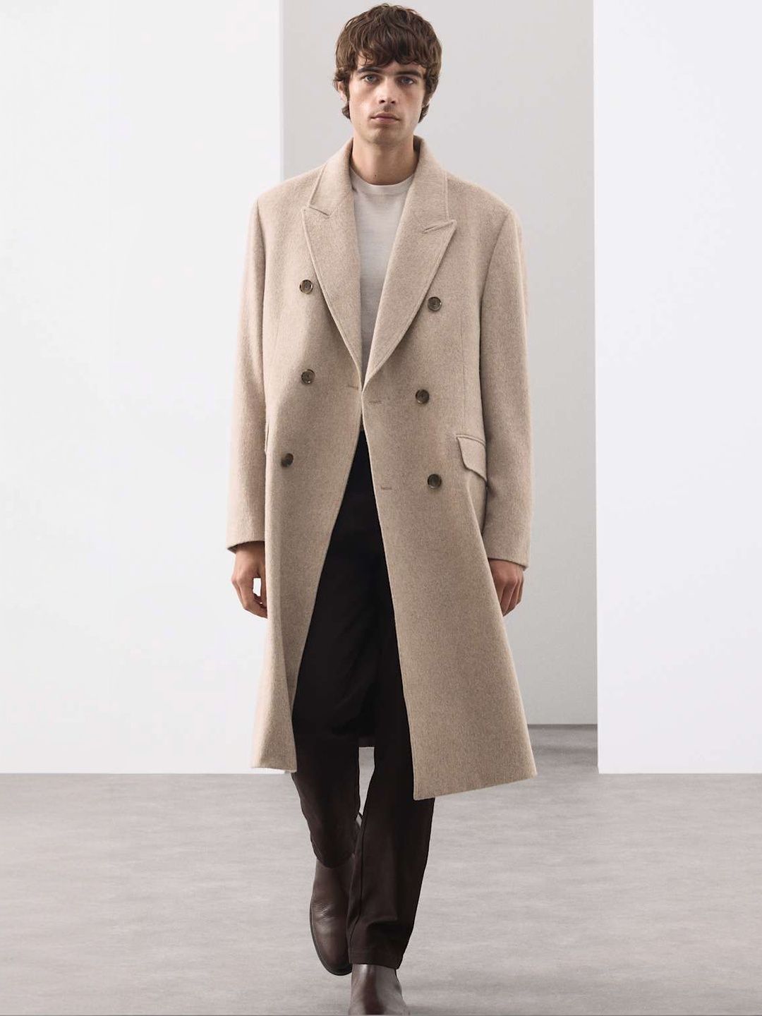 Marks & Spencer AUTOGRAPH Wool Blend Long Haired Revere Coat