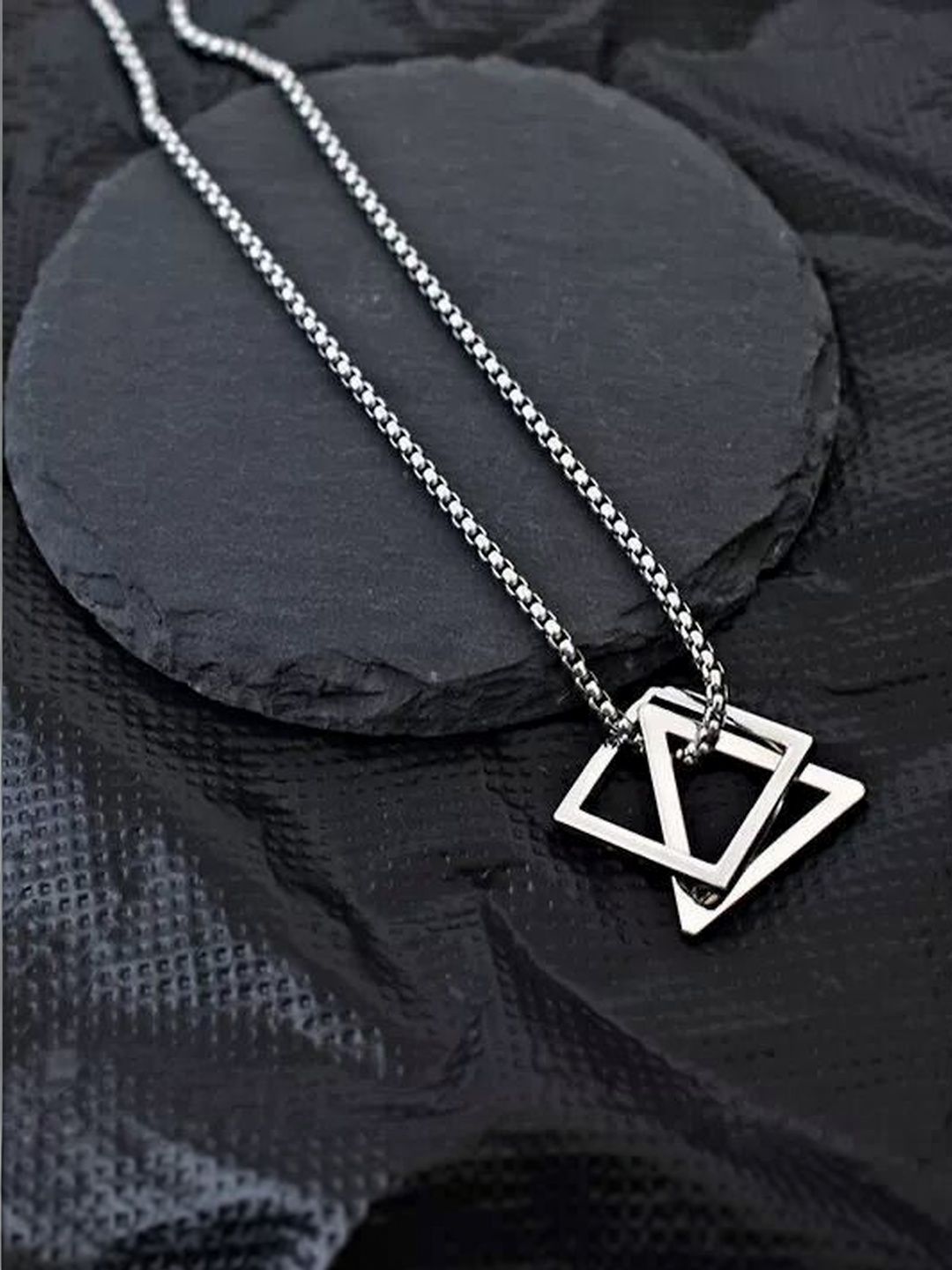 Roadster Silver-Plated Geometric Pendants with Chains