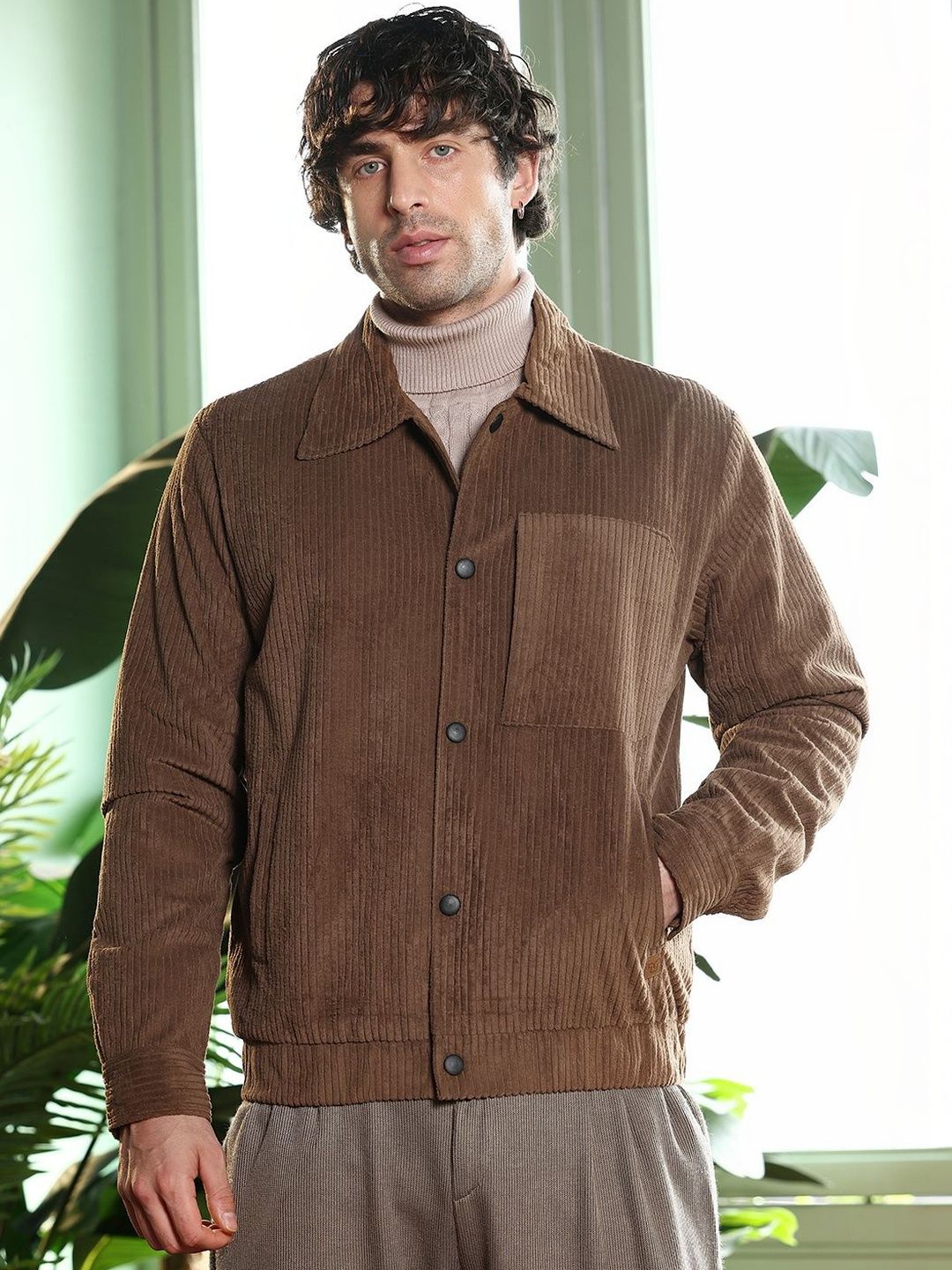 CAHOOT Men Corduroy Lightweight Bomber Jacket