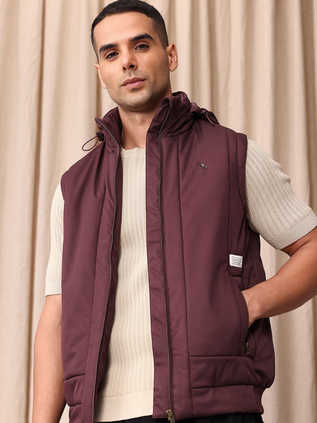 Mr Bowerbird Tailored Fit Hooded Gilet Jacket