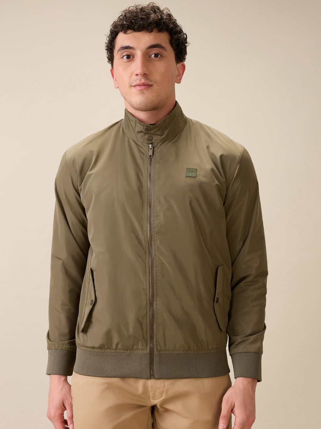 ColorPlus Mock Collar Bomber Jacket