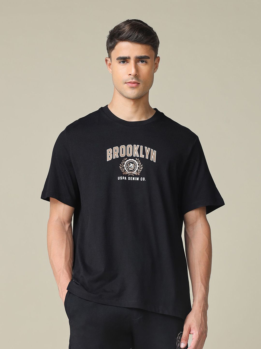 U.S. Polo Assn. Denim Co. Typography Printed Cotton Oversized Fit T-shirt