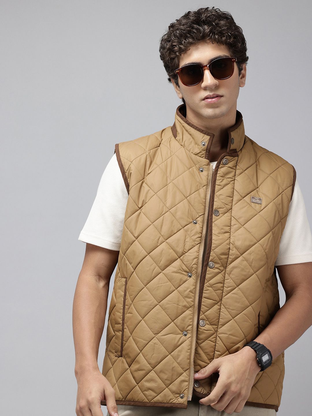 ColorPlus Stand Collar Quilted Jacket