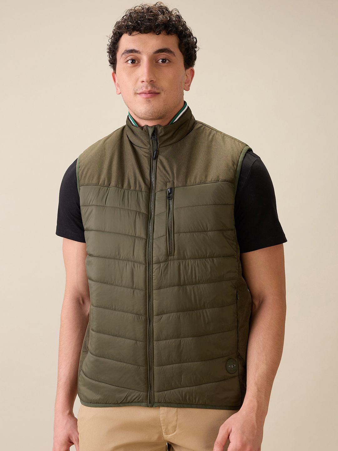 ColorPlus Mock Collar Padded Gilet Jacket