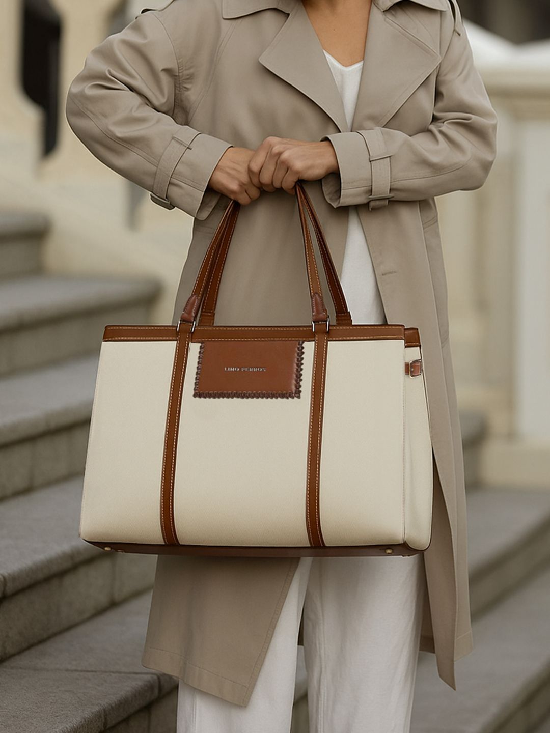 Women Colourblocked Tote Bag Lino Perros Monroe Cora Tote Bag