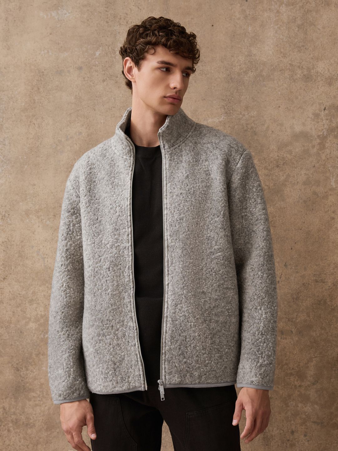 NEXT Mock Collar Fleece Sherpa Jacket