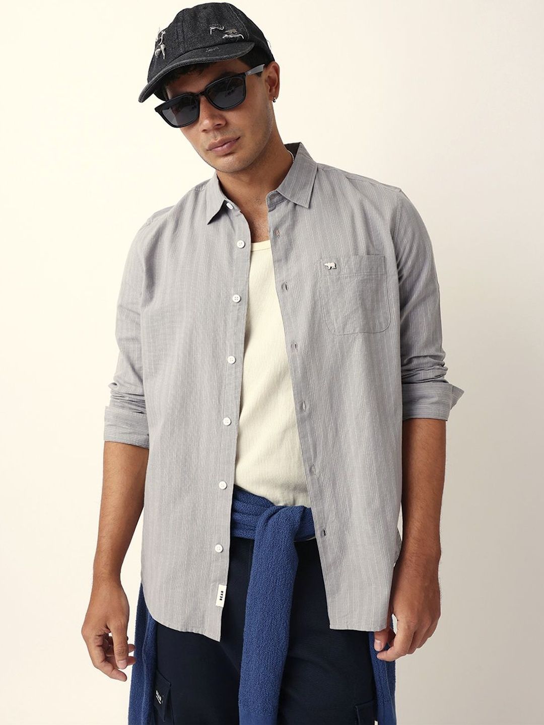 THE BEAR HOUSE Men Slim Fit Striped Casual Shirt