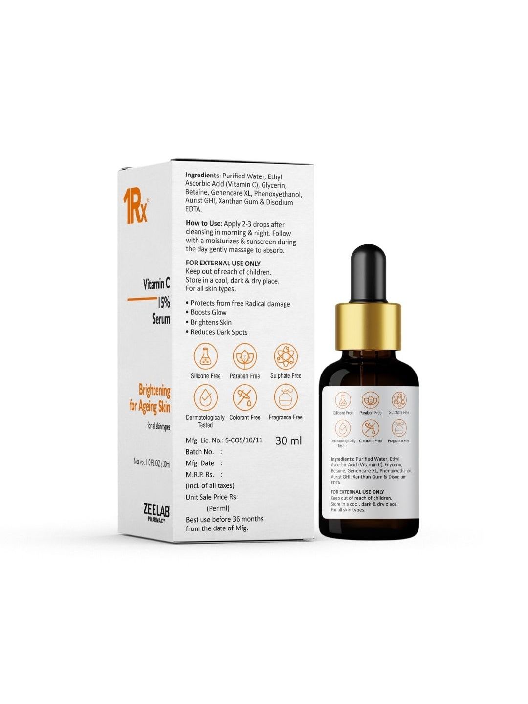 Buy ZEELAB PHARMACY 15% Vitamin C Serum For Skin Brightening - 30