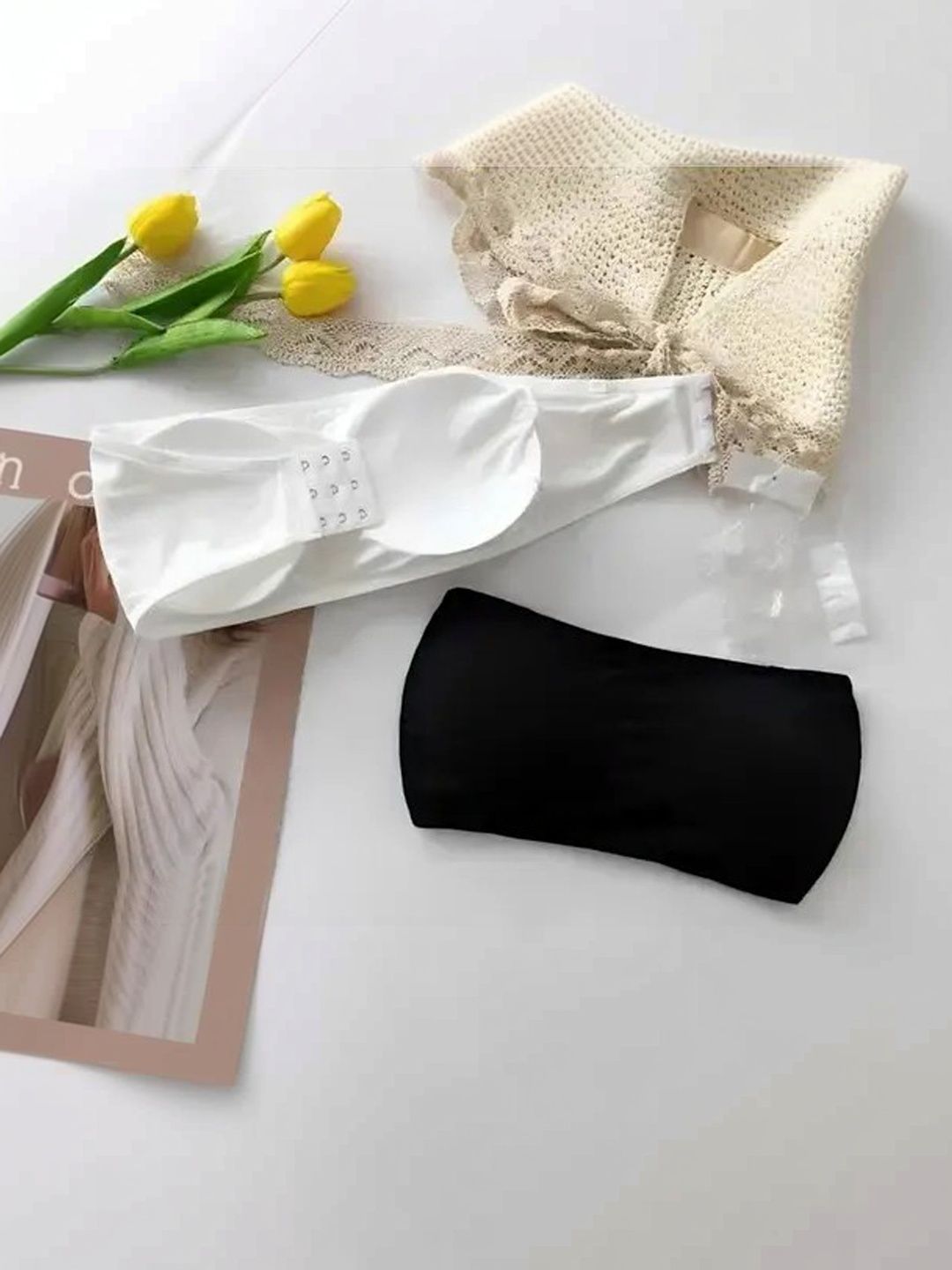 US FASHION Bandeau Bra Full Coverage Lightly Padded