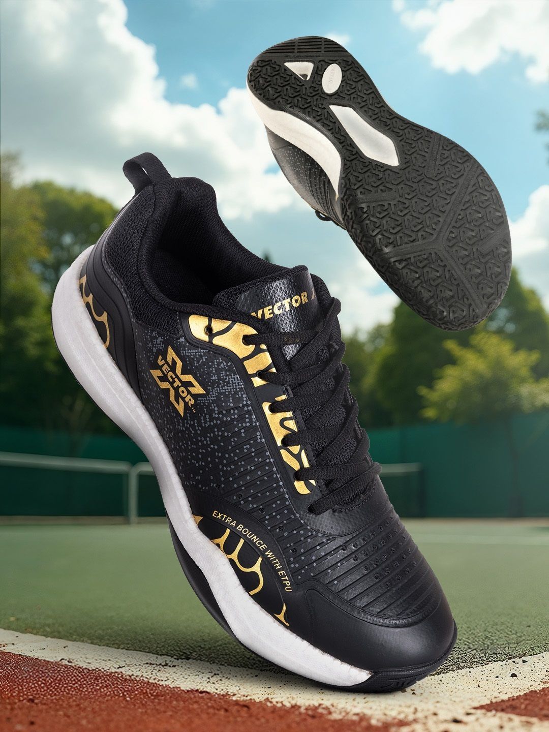 VECTOR X Supreme 2.0 Breathable Mesh & TPU Fusing Upper + Rubber Sole Badminton Shoes