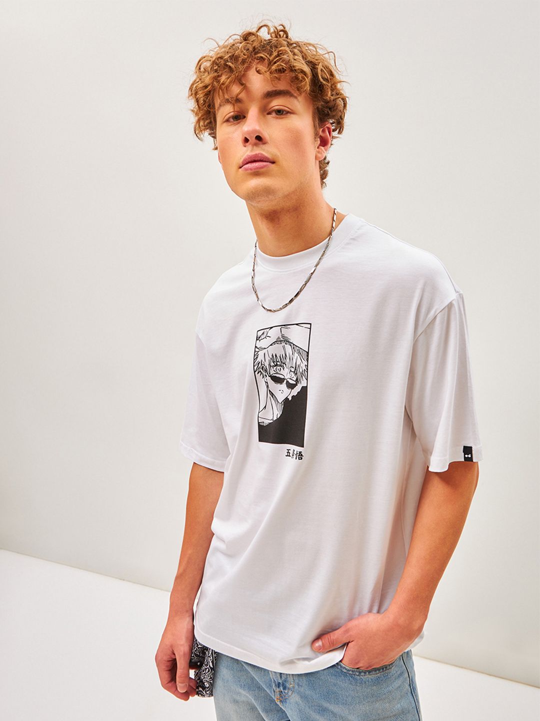 Buy Bewakoof Men Jujutsu Sorcerer Graphic Printed Oversized T