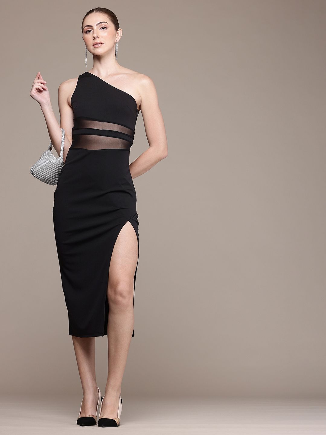 open lace back dress Baby Love Dress in black
