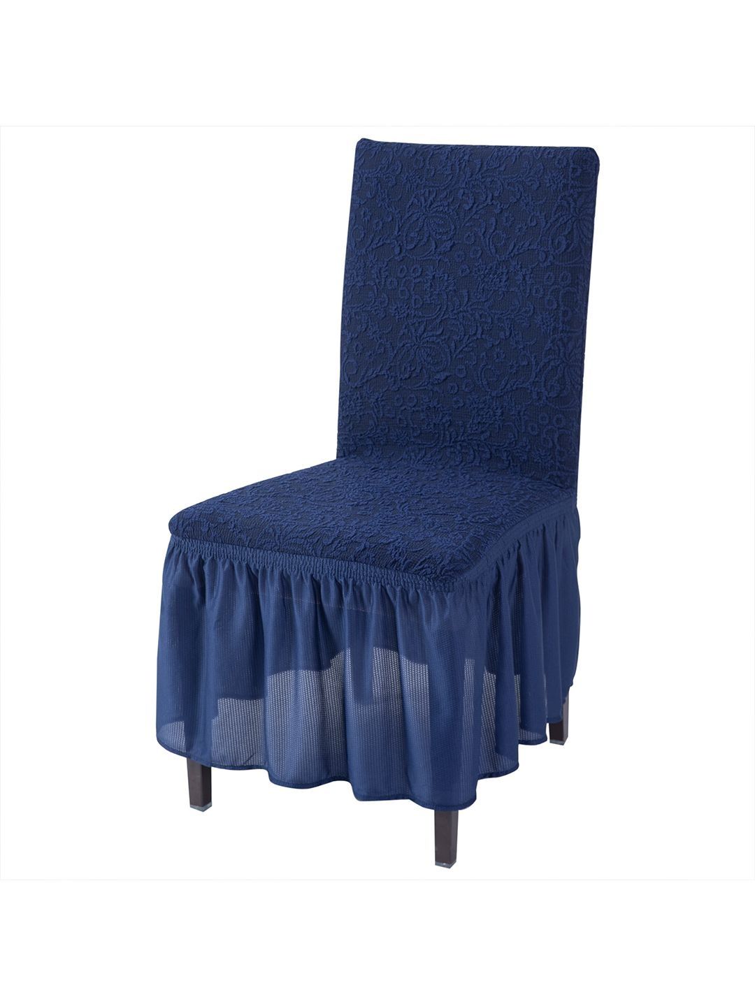 HOKIPO Navy Blue Stretchable Dining Table Chair Cover