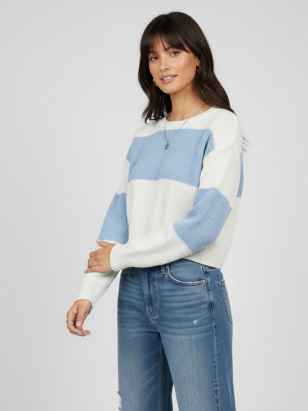 glitchez glitchez Colorblocked Oversized Crop Pullover