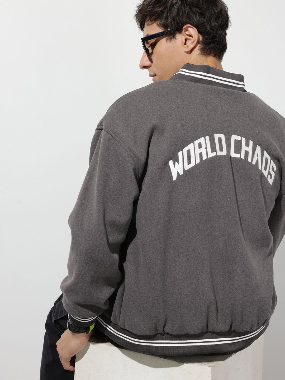 The Roadster Life Co. Typography Embroidered Bomber Jacket